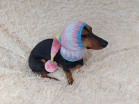 Santa Hat for Dog with Pompom, Christmas Santa Hat for Dachshund or Small Dog with Pompom, Dog Christmas Hat, Santa Dog Hat, Elf Dog Outfit