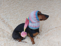 Santa Hat for Dog with Pompom, Christmas Santa Hat for Dachshund or Small Dog with Pompom, Dog Christmas Hat, Santa Dog Hat, Elf Dog Outfit