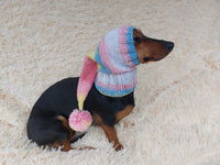 Santa Hat for Dog with Pompom, Christmas Santa Hat for Dachshund or Small Dog with Pompom, Dog Christmas Hat, Santa Dog Hat, Elf Dog Outfit