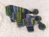 Knitted hat with pom pom for dogs, dachshund hat