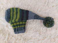 Knitted hat with pom pom for dogs, dachshund hat
