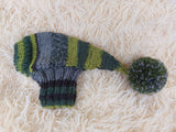 Knitted hat with pom pom for dogs, dachshund hat