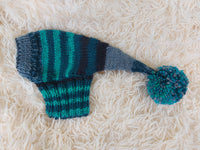 Wiener Knitted Elf Hat with Pompom, hat elf for dachshund