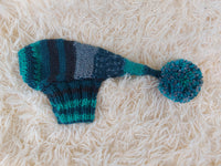 Wiener Knitted Elf Hat with Pompom, hat elf for dachshund