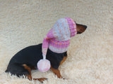 Knitted Christmas Elf Dog Hat: Wool Blend Winter Pet Costume