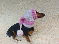 Knitted Christmas Elf Dog Hat: Wool Blend Winter Pet Costume