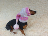 Knitted Christmas Elf Dog Hat: Wool Blend Winter Pet Costume
