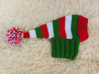 Knitted Wool Blend Santa Hat for Dog: Dachshund Christmas Costume