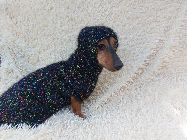 Mohair Dog Sweater and Hat Set: Warm Winter Dachshund Suit