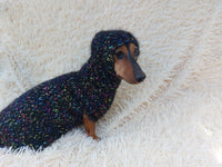 Mohair Dog Sweater and Hat Set: Warm Winter Dachshund Suit