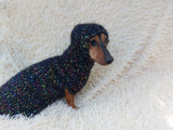 Mohair Dog Sweater and Hat Set: Warm Winter Dachshund Suit