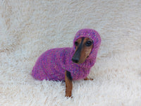 Mohair Dog Sweater and Hat Set: Warm Winter Dachshund Suit