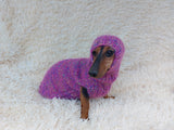 Mohair Dog Sweater and Hat Set: Warm Winter Dachshund Suit
