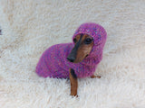 Mohair Dog Sweater and Hat Set: Warm Winter Dachshund Suit