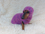 Mohair Dog Sweater and Hat Set: Warm Winter Dachshund Suit