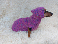 Mohair Dog Sweater and Hat Set: Warm Winter Dachshund Suit