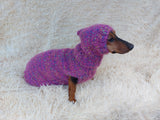 Mohair Dog Sweater and Hat Set: Warm Winter Dachshund Suit