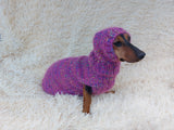 Mohair Dog Sweater and Hat Set: Warm Winter Dachshund Suit