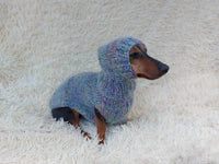 Mohair Dog Sweater and Hat Set: Warm Winter Dachshund Suit