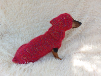 Mohair Dog Sweater and Hat Set: Warm Winter Dachshund Suit