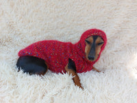 Mohair Dog Sweater and Hat Set: Warm Winter Dachshund Suit