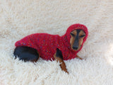 Mohair Dog Sweater and Hat Set: Warm Winter Dachshund Suit