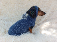 Mohair hoodie for pet super warm winter sweater with hood for dog