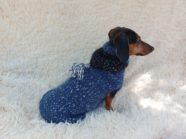 Mohair hoodie for pet super warm winter sweater with hood for dog