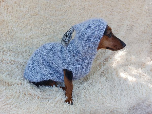 Mohair hoodie for pet super warm winter sweater with hood for dog