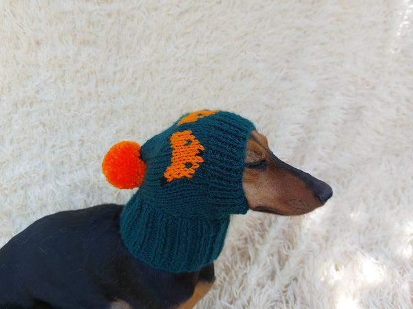 Knitted Fox Hat for Small Dog: Warm Wool-Acrylic Blend