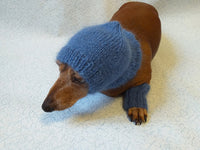 Leggings and hat set for dogs from mohair, leggings and hat for dachshund, warm head and paws for dogs, Dog Legwarmer