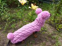Rabbit dog costume sweater and hat with pom poms, easter clothes costume rabbit bunny with pom poms