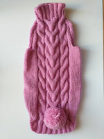 Rabbit dog costume sweater and hat with pom poms, easter clothes costume rabbit bunny with pom poms