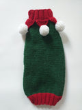 Christmas elf dog jumper with pom poms, christmas dog clothes, elf costume for dogs, elf sweater for dachshund or small dog