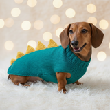 Dachshund dinosaur knitted sweater, dinosaur sweater for dogs, clothes dinosaur knitted sweater for dogs