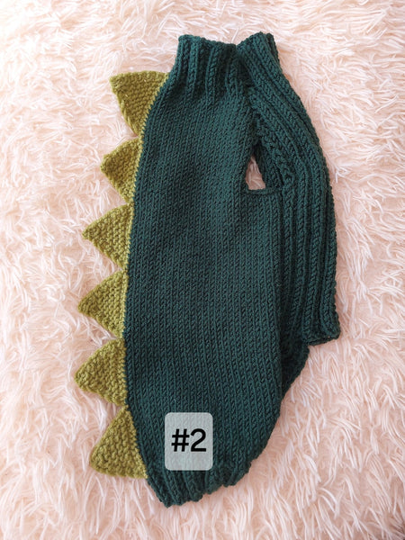 Dachshund dinosaur knitted sweater, dinosaur sweater for dogs, clothes dinosaur knitted sweater for dogs