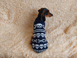 Halloween Pet Clothes Skull and Bones- Halloween Dog Sweater-Pirate sweater for dog skull with bones