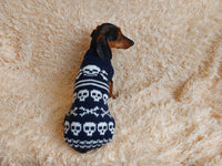 Halloween Pet Clothes Skull and Bones- Halloween Dog Sweater-Pirate sweater for dog skull with bones