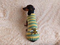 Pet Clothes with Bee - Dog Sweater Striped Bee -Bee jumper halloween for pets- bee hoodie for dogs, bee clothes for dachshund