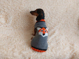 Fox clothing pet sweater-fox jumper for dogs-halloween fox clothing for dachshund