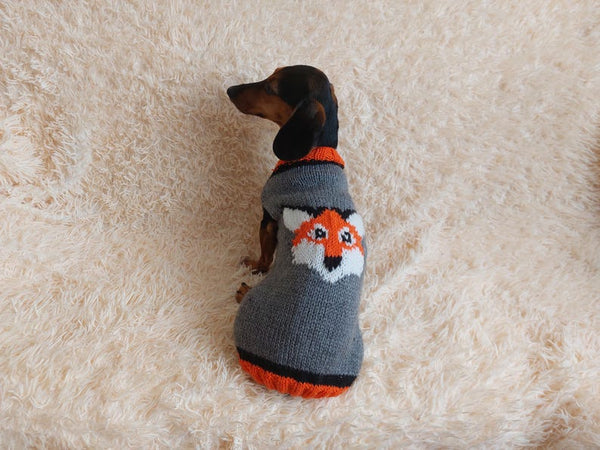 Fox clothing pet sweater-fox jumper for dogs-halloween fox clothing for dachshund