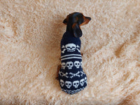 Halloween Pet Clothes Skull and Bones- Halloween Dog Sweater-Pirate sweater for dog skull with bones