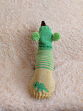 Dinosaur Dog Costume - Warm Wool Striped Dinosaur Costume with Two Big Pom Poms Pet Sweater and Hat Set Jumper and Hat for Dachshund or Dog