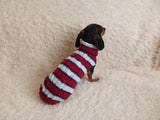 Dachshund clothes knitted sweater, knitted wool sweater for dachshund or small dog