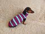 Dachshund clothes knitted sweater, knitted wool sweater for dachshund or small dog