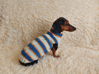 Dachshund clothes knitted sweater, knitted wool sweater for dachshund or small dog