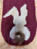 Sweater with rabbit with pompom for dog, Easter sweater with rabbit for dachshund