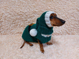 Santa costume for dachshunds, christmas dachshund santa costume hat and sweater