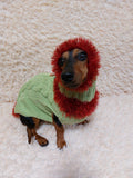 Christmas Pet Costume Sweater and Hat,Knitted Warm Christmas Dog Sweater,Christmas Dachshund Clothes Santa Tree Deer