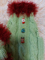 Christmas Pet Costume Sweater and Hat,Knitted Warm Christmas Dog Sweater,Christmas Dachshund Clothes Santa Tree Deer